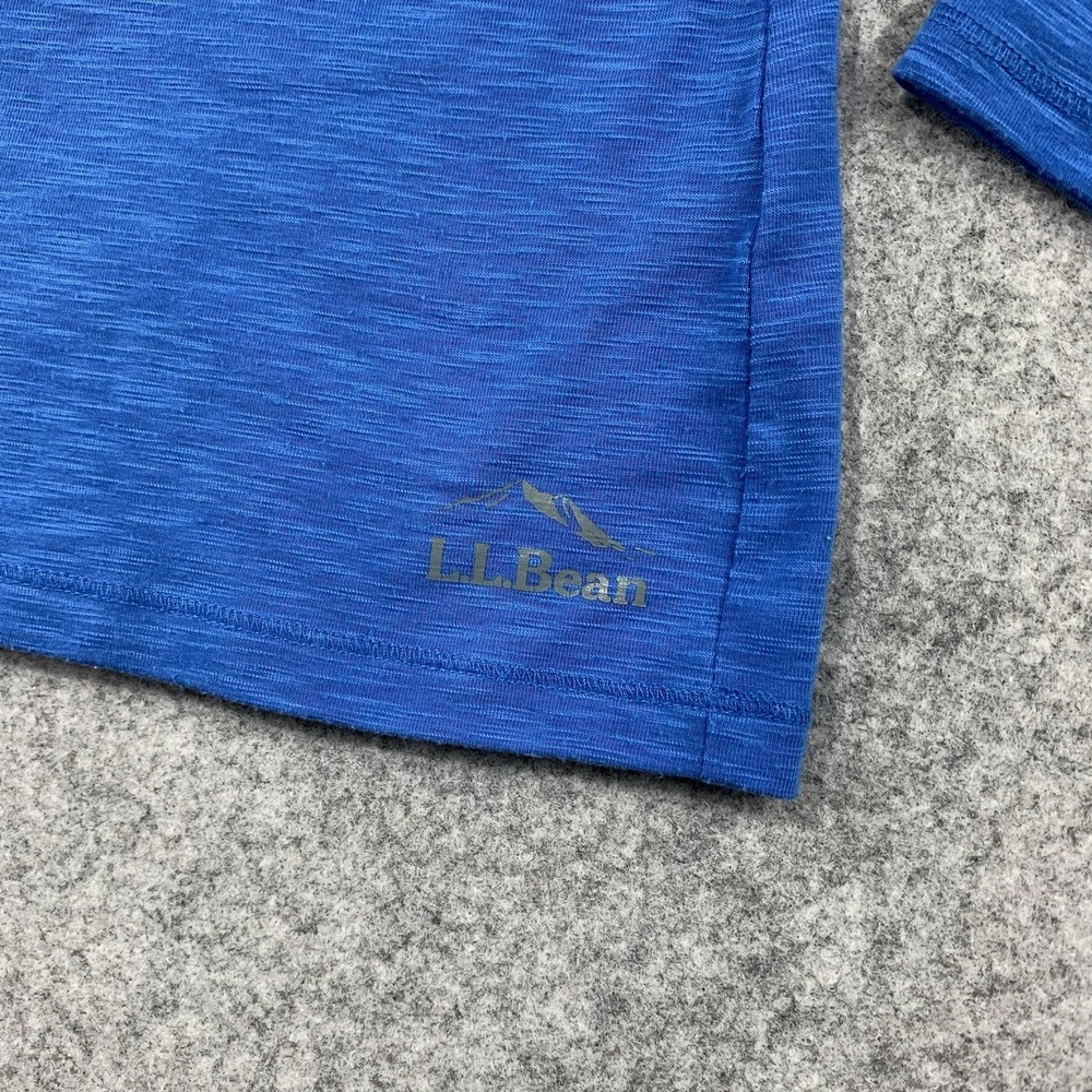 LL Bean Womens Top Size M Blue Long Sleeve Crewneck Activewear Space Dye 500670 - Picture 3 of 7